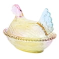 thumbnail image 1 of Glass Crystal Chicken Candy Jar, Tabletop Retro Style Lidded Sugar Bowl with Colorful Design for Home Kitchen Storage and Decor, 1 of 7