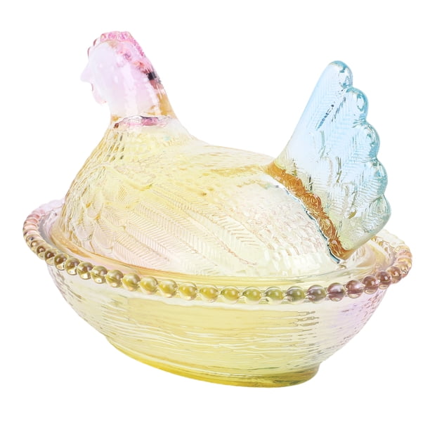 De Caramelo Con Forma De Pollo, De Postre De Mesa Multicolor De Vidrio Con Tapa, Tarro De Caramelo Para Tarro De Almacenamiento De Cocina, Tarros De Buffet De Dulces De Pascua,