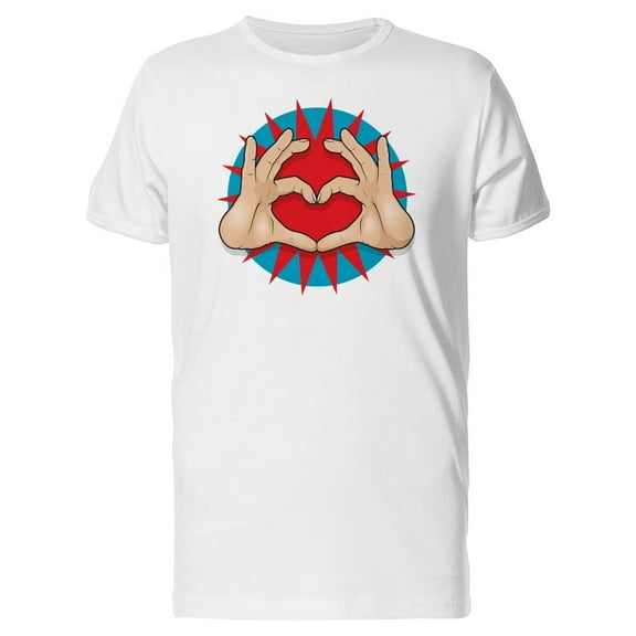 Hands Making Heart Pop Art Tee Men's -Image by Shutterstock