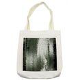thumbnail image 1 of Abstract Tote Bag, Mosaic Pattern Green and White Tones Geometric Graphic Pixelated Texture, Cloth Linen Reusable Bag for Shopping Books Beach and More, 16.5" X 14", Cream, by Ambesonne, 1 of 2