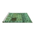 thumbnail image 2 of Ahgly Company Machine Washable Indoor Round Oriental Turquoise Blue Modern Area Rugs, 8' Round, 2 of 4