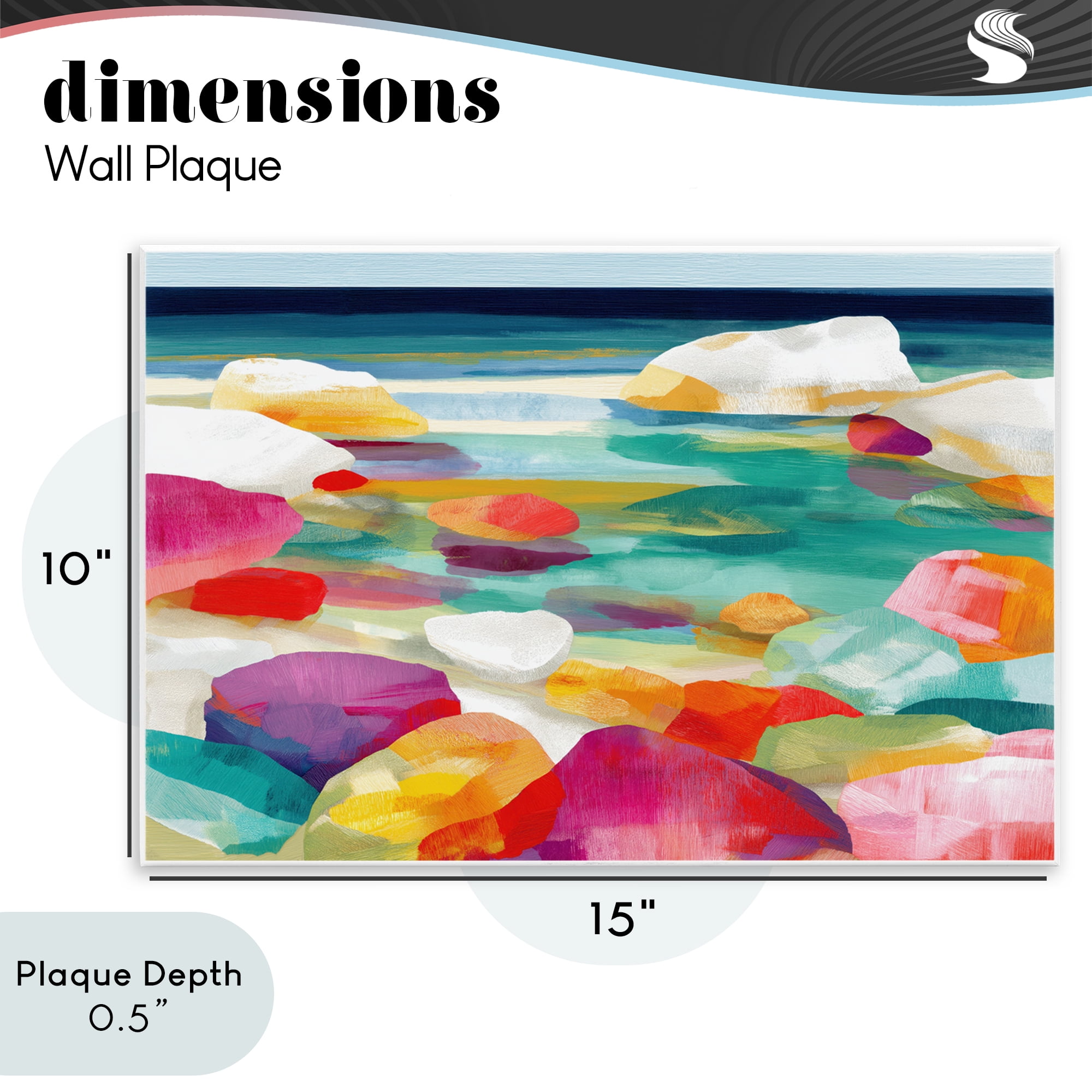 Stupell Industries Vivid Stones By The Shore Wall Plaque Art, design by Chromatic Storm Studio