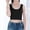 Black, variant on Girl's Elastic Cotton Sponge Pad Training Bra Tank Top for Development Period
