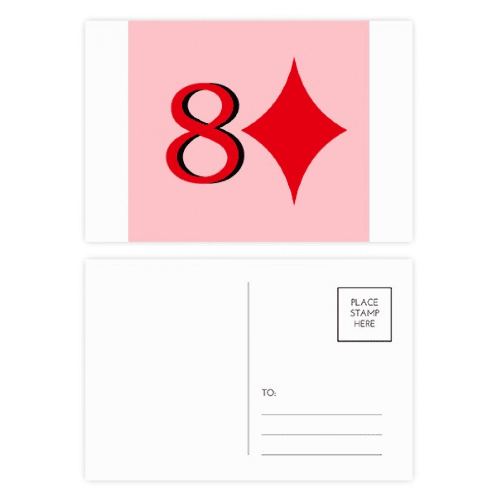wealth 8 poker postcard set birthday mailing thanks greeting card