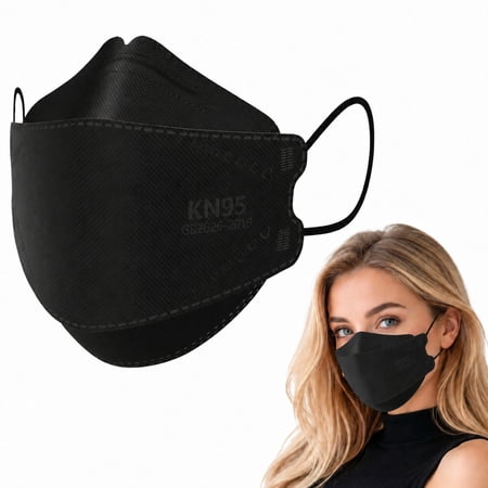 KN95 Face Masks 50 Pack, Breathable Comfortable and Disposable KN95 Mask, Black