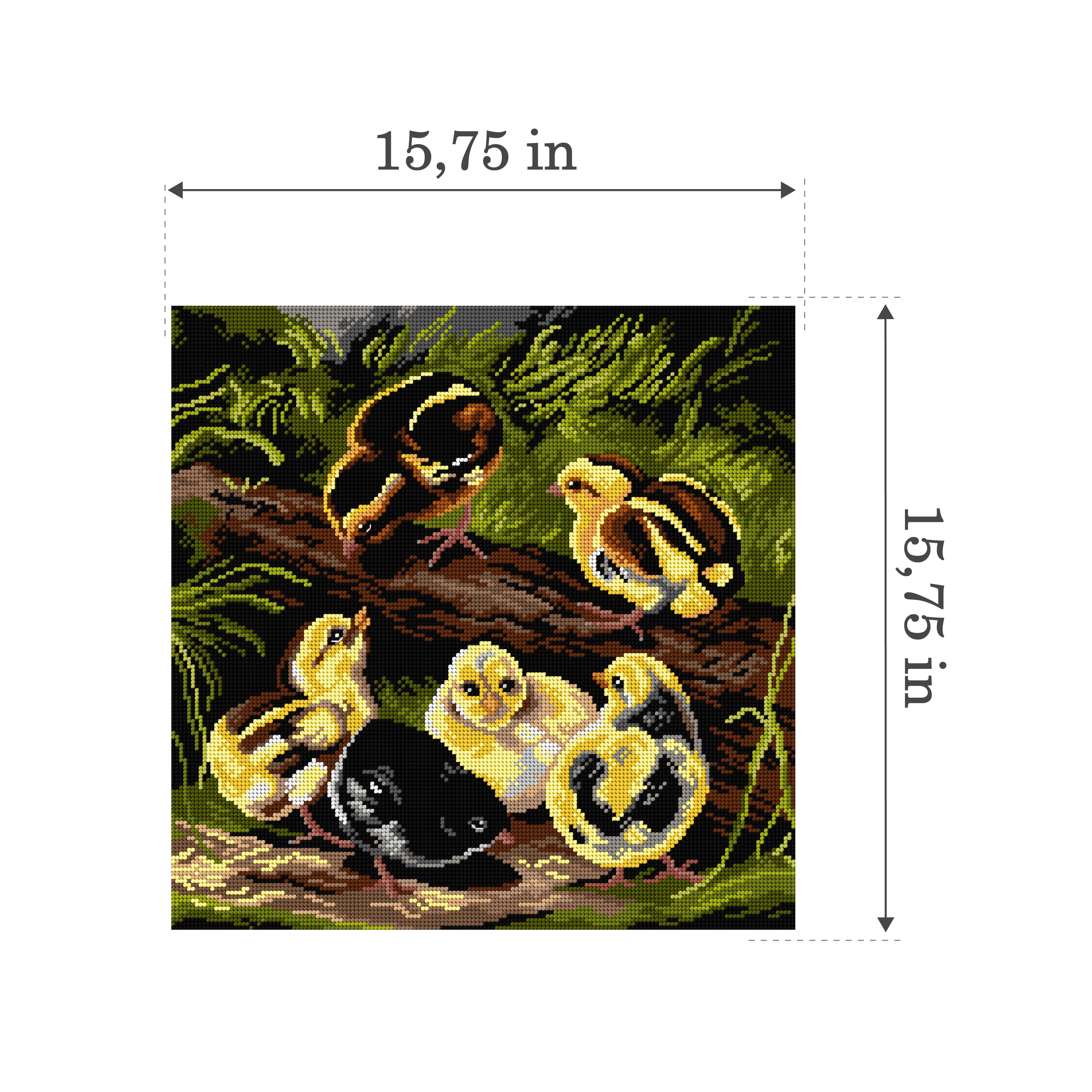 Needlepoint canvas for halfstitch without yarn after Arthur Fitzwilliam Tait - Chicks 3572L