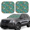 thumbnail image 2 of Uemuo Jungle Animals Printed 2 PCS Car Windshield Sun Shade, Auto Sun Heat and UV Rays Blocker, Foldable Automotive Front Window Sunshade Protector, 2 of 7