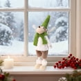 thumbnail image 4 of Green Scarf Santa Claus Doll with Reindeer Snowman Christmas Decorations for Window Display Indoor Outdoor Holiday Ornaments（Green-D), 4 of 6