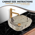 thumbnail image 6 of Strictly Sinks 20" Bathroom Vessel Sink Calacatta Marble Design Ceramic Countertop Luxurious Sink, 6 of 8