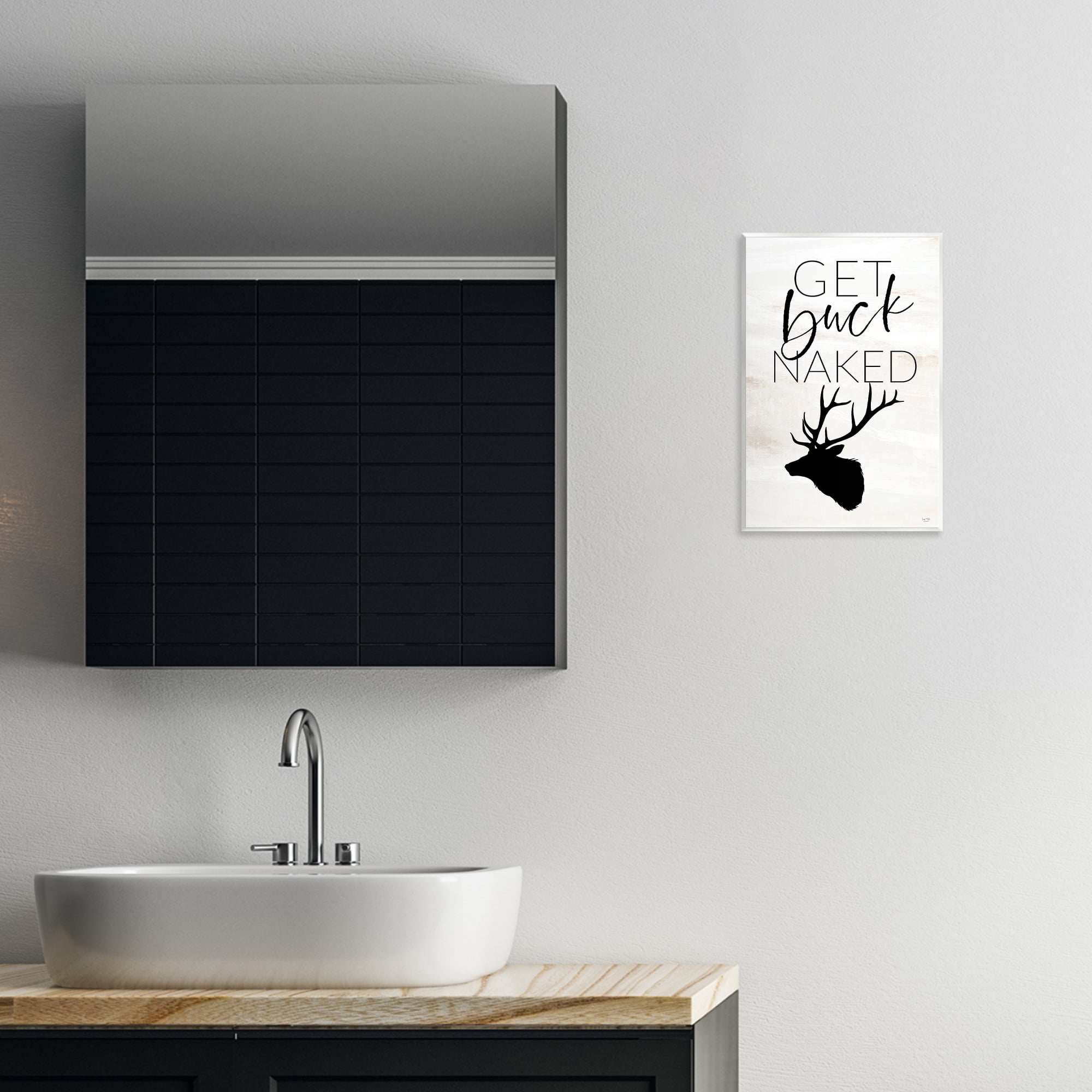 Stupell Industries Get Buck Naked Wall Plaque Art, design by Lux + Me Designs