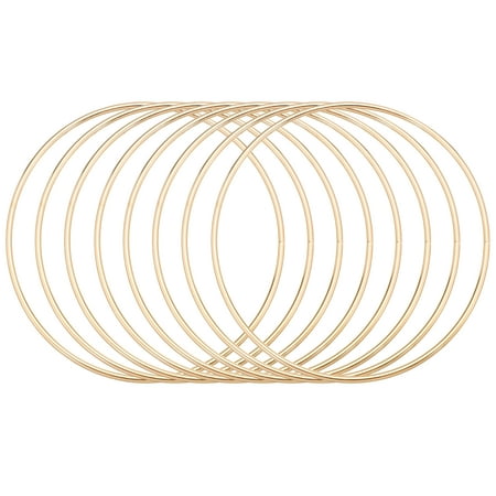 Uxcell 8Pcs Dream Catcher Rings, 4.7" Metal Hoops for Crafts Wreath Hoop Rings for Wall Hanging Crafts Home Decorations DIY Wedding Wreath Decor, Gold 4.5"