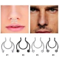 thumbnail image 2 of Nose Ring Non Piercing Stainless Steel Fake Nose Ring Septum Nose Hoop for Women, 2 of 10