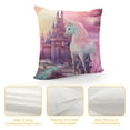 thumbnail image 4 of PHYHOO Girly Unicorn Throw Pillow Cover Pink Cartoon Castle Cushion Cover for Kids Girls Teens Starry Galaxy Dreamy Clouds Decor Cushion Case for Bedroom Sofa, 4 of 5