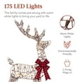 thumbnail image 5 of Best Choice Products 3-Piece 2D Deer Family Set, Lighted Christmas Outdoor Decoration w/ 175 Lights, Stakes - Rattan, 5 of 8