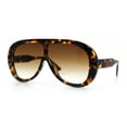 thumbnail image 4 of Bold Oversized Shield Thick Plastic Retro Racer Fashion Sunglasses Tortoise - Brown, 4 of 8