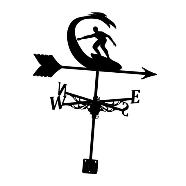 QualitChoice Premium Metal Weathervane Rotating Wind Direction Indicator Beautiful Garden Decor For Lawns Weather Vane Porch Cottage Surfing 35x75cm