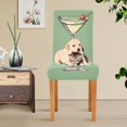 thumbnail image 4 of Yayeee 4 Pack Dining Chair Covers Stretch Parson Chairs Slipcovers Seat Protector, Lemon Juice, 4 of 6