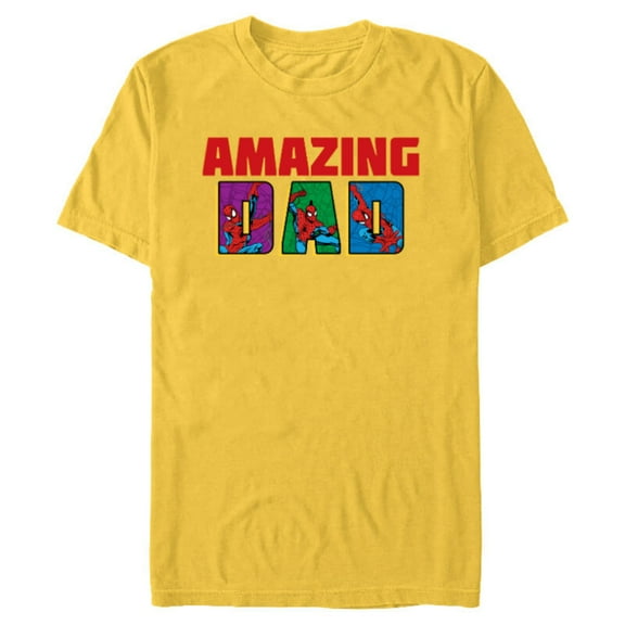 Marvel Spider-Man Amazing Dad Birthday Father’s Day - Short Sleeve Blended T-Shirt for Adults - Customized-Yellow