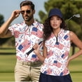 thumbnail image 2 of Yuyamidu Matching Outfits for Couples Golf Tennic Shirts for Men Women Sleeveless Shirts Star USA Flag 1/4 Zip Collared Athletic Shirts Slim Fit Shirt Workout Tank Tops, Women's XL, 2 of 6