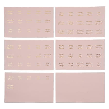 6 Sheets Pink Bible Index Tabs Laminated Bible Labels Decorative Bible Tabs Bible Study Supplies Easy to Read for Women