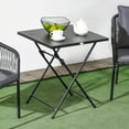 thumbnail image 2 of Outsunny Folding Coffee Table w/ Metal Plate Top, Patio Side Table, Black, 2 of 10