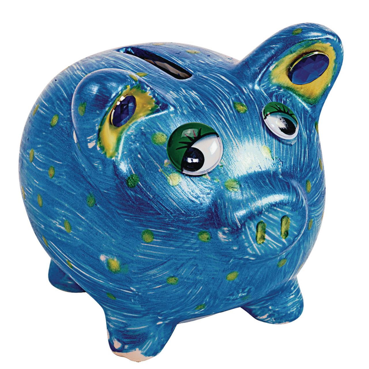 Ally presents piggy bank made of earthenware material green colour collectable unique gift childrens toy 