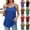 Blue, variant on Felirenzacia Women's Spaghetti Strap Tank Top, Round Neck Long Tank, Lightweight Moist Wicking Tank,Blue,S