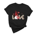 thumbnail image 2 of Meichang T-Shirt de la Saint-Valentin pour Femmes, Mignon T-Shirt à Imprimé Cœur, Manches Courtes, Col Rond, Hauts Mignons, Coupe Ample, T-Shirts de Fête, Saint-Valentin, 2 of 6