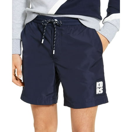 Michael Kors Mens Swimwear Deep Medium Trunks Drawstring Blue M