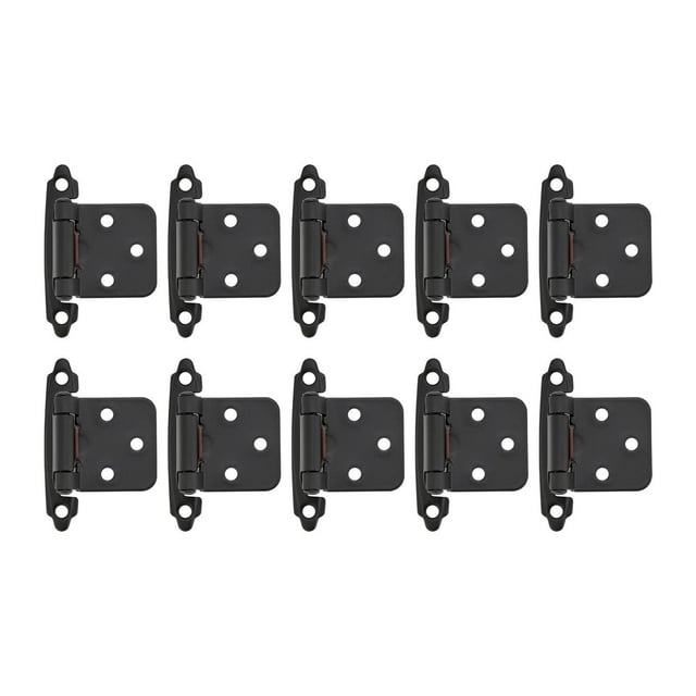 simhoa 10 Pieces Cabinet Door Hinges Cold Rolled Steel Furniture Hardware Accessory Black