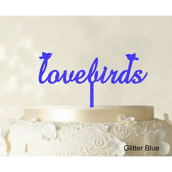 "Love Birds Wedding Cake Topper Custom Cake Topper Color Option Available 6""-7"" Inches Wide"