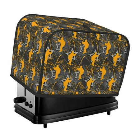 

Toaster Cover 2 Slice - gold hockey player star Kitchen Bread Machine Protector Water Protection Machine Washable Toaster Machine Cover
