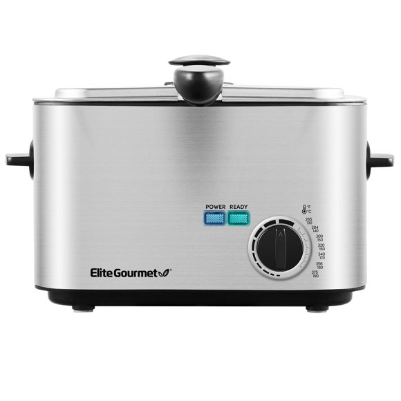 Freidora Eléctrica Elite Gourmet Acero Inoxidable Cesta Extraíble