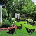 thumbnail image 5 of [Paquete de 5] Estatuas decorativas de jardín hechas a mano de pollo, figura de jardín, adorno de jardín hecho a mano decorativo de pollo de metal, patio trasero de jardín al aire libre, 5 of 5