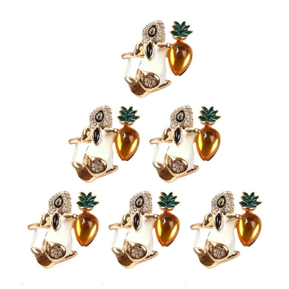 Visland 6PCS Easter Bunny Napkin Ring Rabbit Napkin Buckle Metal Silver Napkin Ring Holders for Holiday Family Dinner Dinning Table Decor
