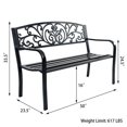 thumbnail image 2 of Costway 50" Patio Park Garden Bench Porch Chair Steel Frame Cast Iron Backrest, 2 of 8