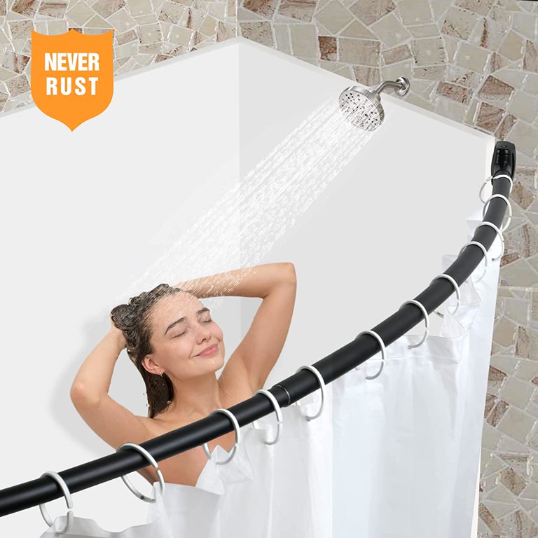 2 Pack Curved Shower Curtain Rod, 42-74 inches Extra Wide Curved