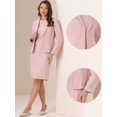 thumbnail image 2 of DARING DIVA 2Pcs Women's Sleeveless Dress Notched Lapel Blazer Suit Set L Pink, 2 of 5