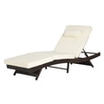 thumbnail image 6 of PAPROOS Outdoor Chaise Lounge Chair Set of 2, Wicker Outdoor Lounger Recliner with 5-Level Adjustment Backrest, Modern Patio Lounge Chair for Poolside, Garden, khaki, 6 of 9