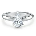 thumbnail image 3 of Gem Stone King 10K White Gold White Moissanite Engagement Ring for Women | 1.00 Cttw | Pear Shape 8X5MM | Gemstone Birthstone | Size 6, 3 of 6