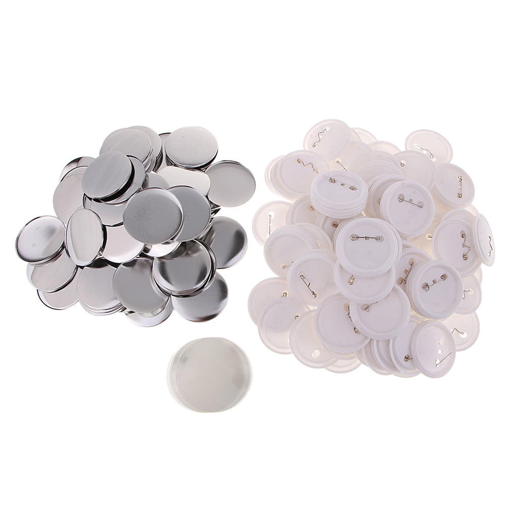 S SERENABLE DIY Button Parts 200PCS Pin Buttons 2.28Inch 58mm Top/Bottom Cover Clip Pin Button Parts for Badge Button Maker Machine (58MM 200 Sets)