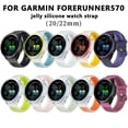 thumbnail image 4 of For Garmin Watch Bands 20mm 22mm Soft Silicone Replacement Strap Two Tone Colorful Sport Wristband For Venu Forerunner Vivoactive Easy Install, 4 of 7