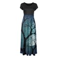 thumbnail image 4 of TIMIFIS Robes Maxi d'Halloween pour Femmes à Manches Courtes, Col Rond, Vintage, Halloween, Horreur, Citrouille Imprimée, Fête, Bal, Longue Robe Automne/hiver s, 4 of 5