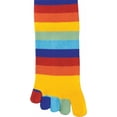 thumbnail image 4 of Paragon Rainbow Striped Toe Socks – Comfort Fit Polyester/Spandex Pair, 4 of 4