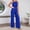 Blue, variant on Laipiong Womens Romper 2026 Spring Summer Dressy Off Shoulder Sleeveless Solid Tie Waisted Jumpsuits Casual Daily Wear Clothes Travel Outfits
