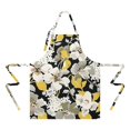 thumbnail image 2 of Pioneer Flower Floral Print Pattern Apron-Garden Aprons for Women with Pockets-Cotton Linen Waterproof Kitchen Cooking Gardening Aprons Adjustable for Kitchen,Cooking,BBQ and Salon 33x27 Inch, 2 of 7