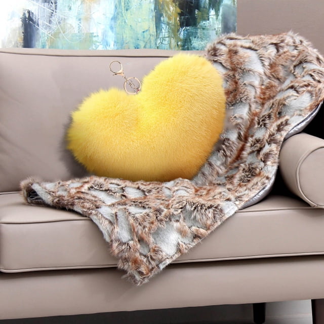 Almohada decorativa en forma de corazón - Cojín decorativo ultra suave de piel sintética para sofá, cama y salón - 18 pulgadas