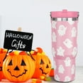 thumbnail image 4 of 30 oz Halloween Tumbler with Lid and Straw, Ghost Pumpkin Bow Tumbler Insulated Coffee Travel Mugs Cup Water Bottle Cute Halloween Gifts for Women Girls, 4 of 6