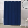 thumbnail image 5 of Fabric Shower Curtain, Navy Blue Solid Color Bathroom Curtain with 12 Hooks Waterproof No Bad Odor Machine Washable Bath Curtains for Bathroom, Spa Room, 72"x84", 5 of 6