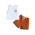 thumbnail image 1 of Hiiyo Boys Soft Sleeveless Tank Top Shorts Sports Tracksuit 2Pcs Daily Outfit Set, 1 of 7